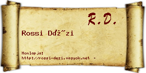 Rossi Dézi névjegykártya